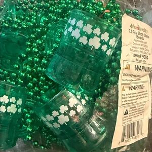 Green Patrick’s Days Necklase Shot Glass Beads Set